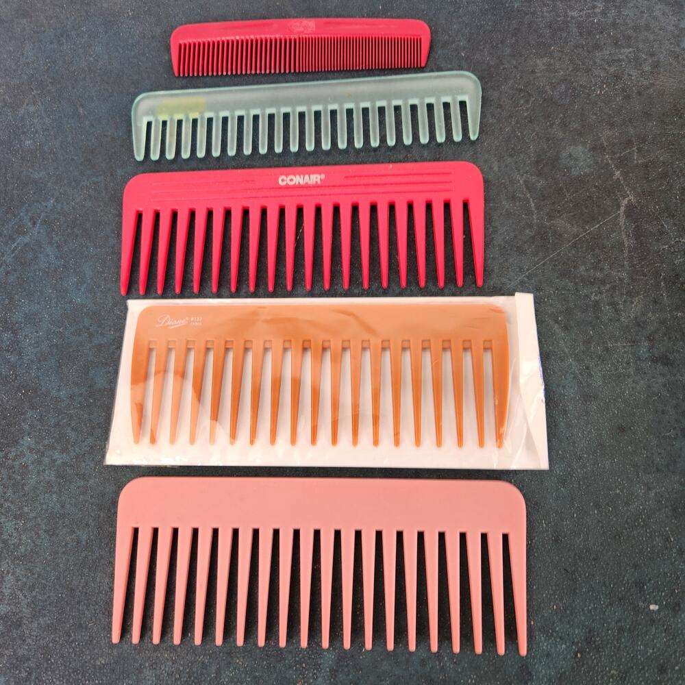 Lot of 5 Plastic Combs Diane Conair Goody Hair Tools